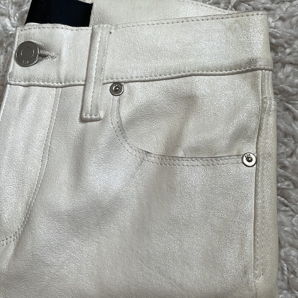 RtA • Cream White 100% Lambskin Stretch Leather Skinny Pants W24 - Picture 5 of 10
